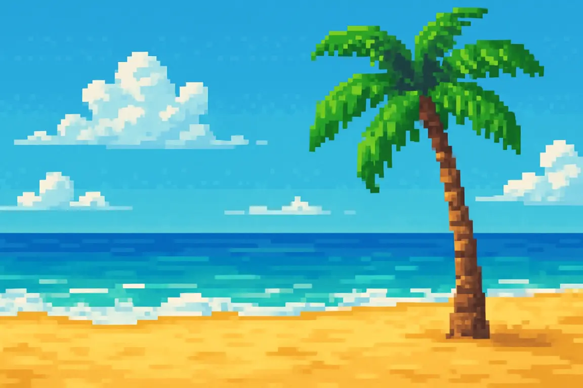 The beach scene: sand and sea