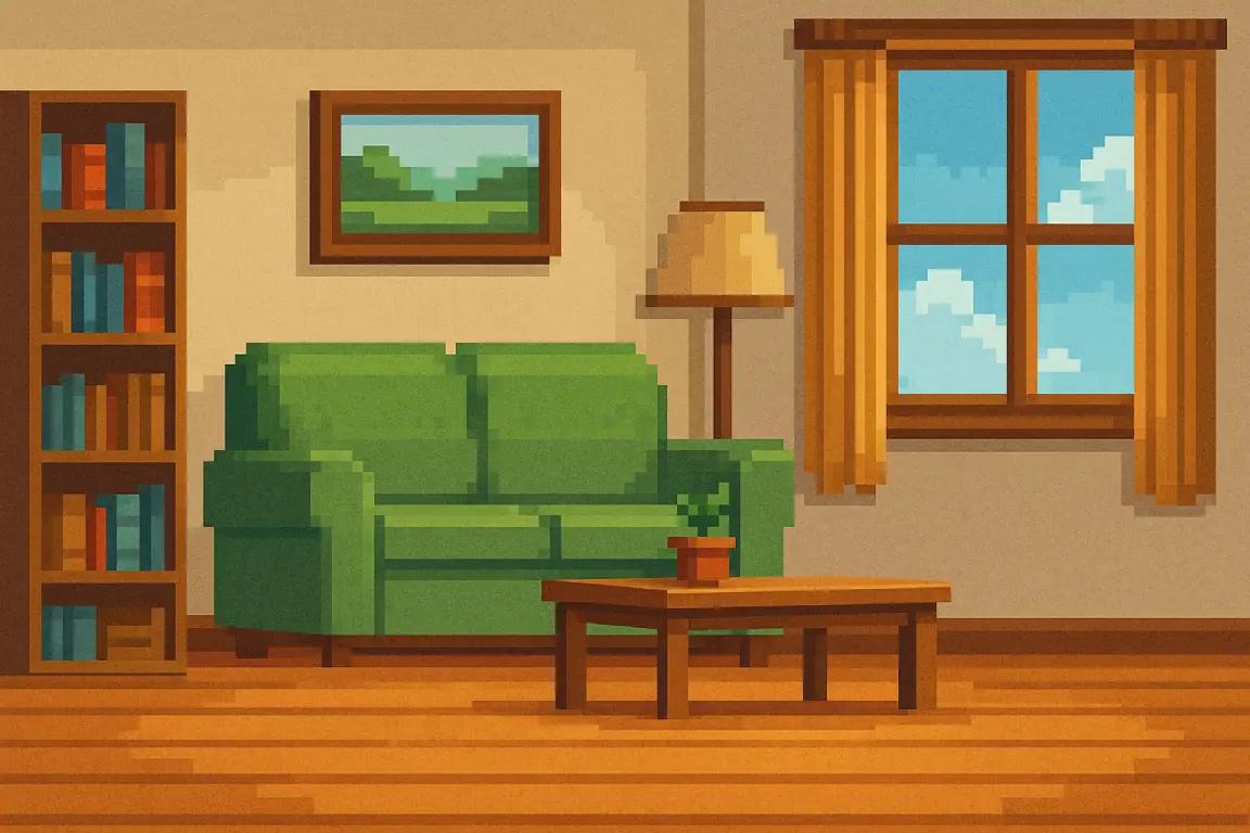 The living room scene