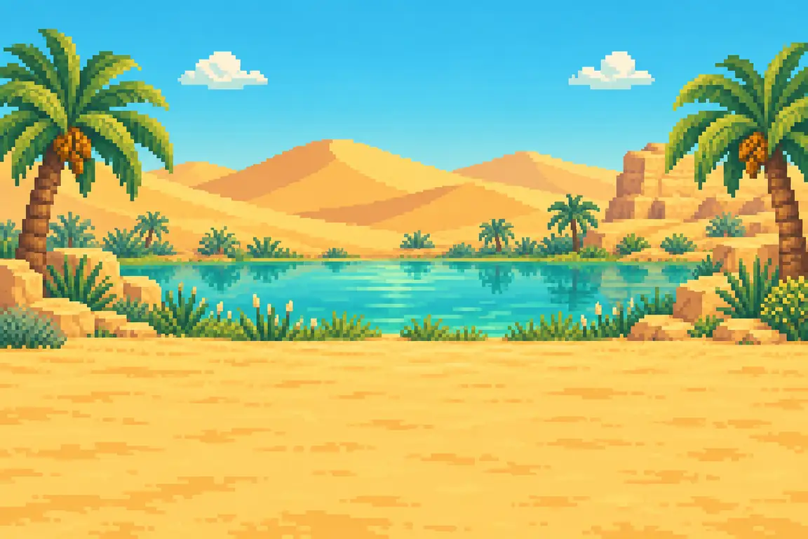 The oasis scene